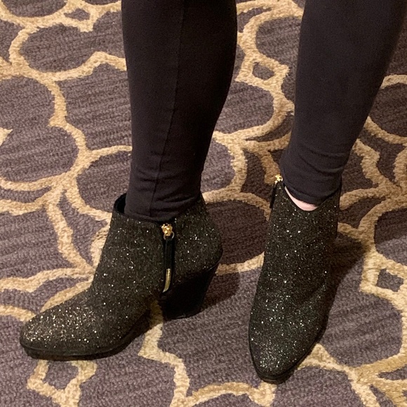 “Sugar Suede Sparkle” ankle booties - Picture 5 of 8